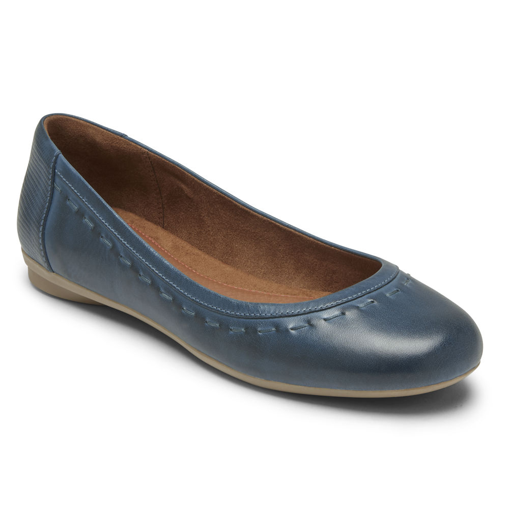 Rockport Flats Sko Dame Marineblå - Cobb Hill Maiika Ballet - BXPV74916